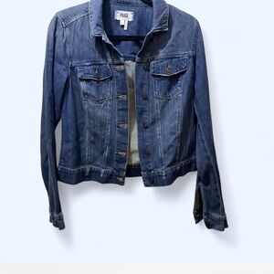 PAIGE Medium Blue Denim Trucker Jacket